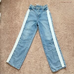 Le Lis Collection Y2K High Rise Side Stripe Lace-Up Back Jeans Women’s Size S